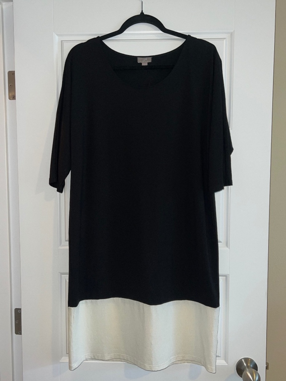 J.Jill Wearever Collection Black & Off-White Colorblock Knit Dress Size S